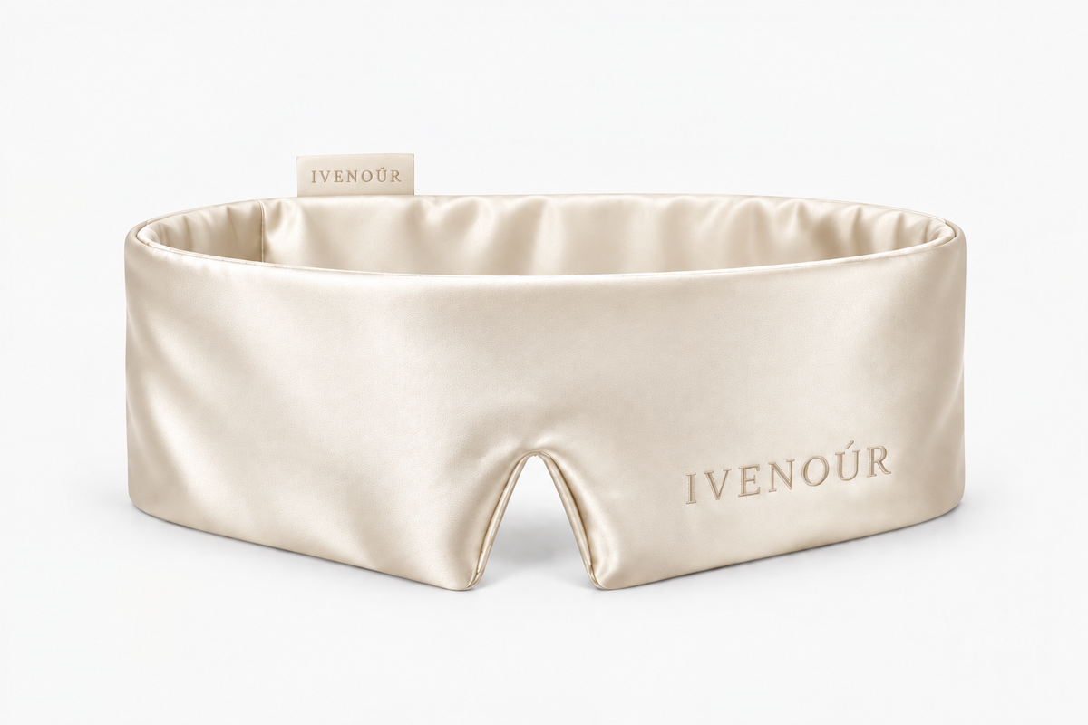 Nuit Dorée — Silk Sleep Mask — Champagne Blush