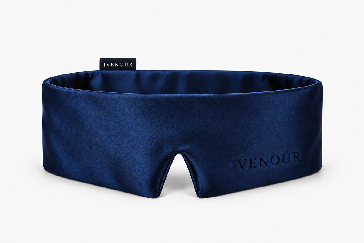 Nuit Dorée — Silk Sleep Mask — Navy