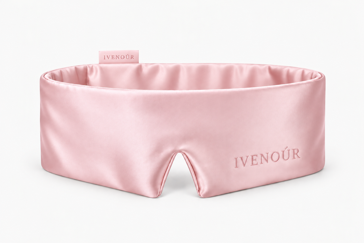 Nuit Dorée — Silk Sleep Mask — Champagne Blush